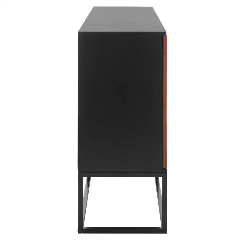 3 Door 2 Shelf Sideboard - Black/Brown