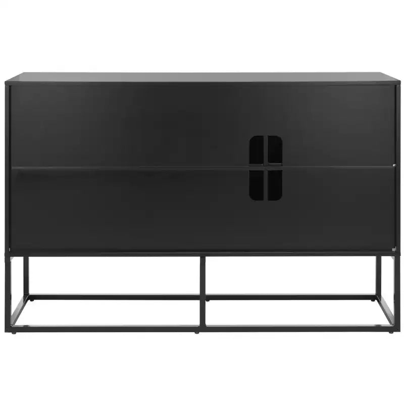 3 Door 2 Shelf Sideboard - Black/Brown