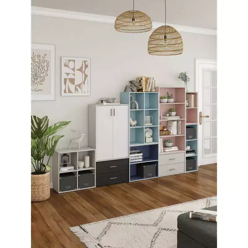 35. 3" Modern 3 Cube Stackable and Modular Bookcase