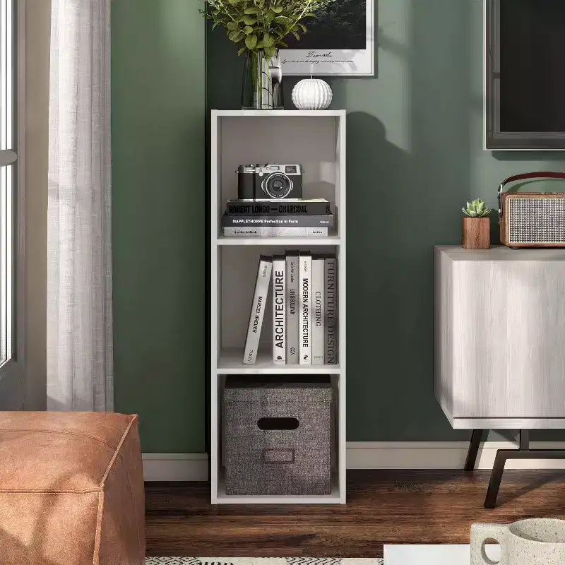 35. 3" Modern 3 Cube Stackable and Modular Bookcase