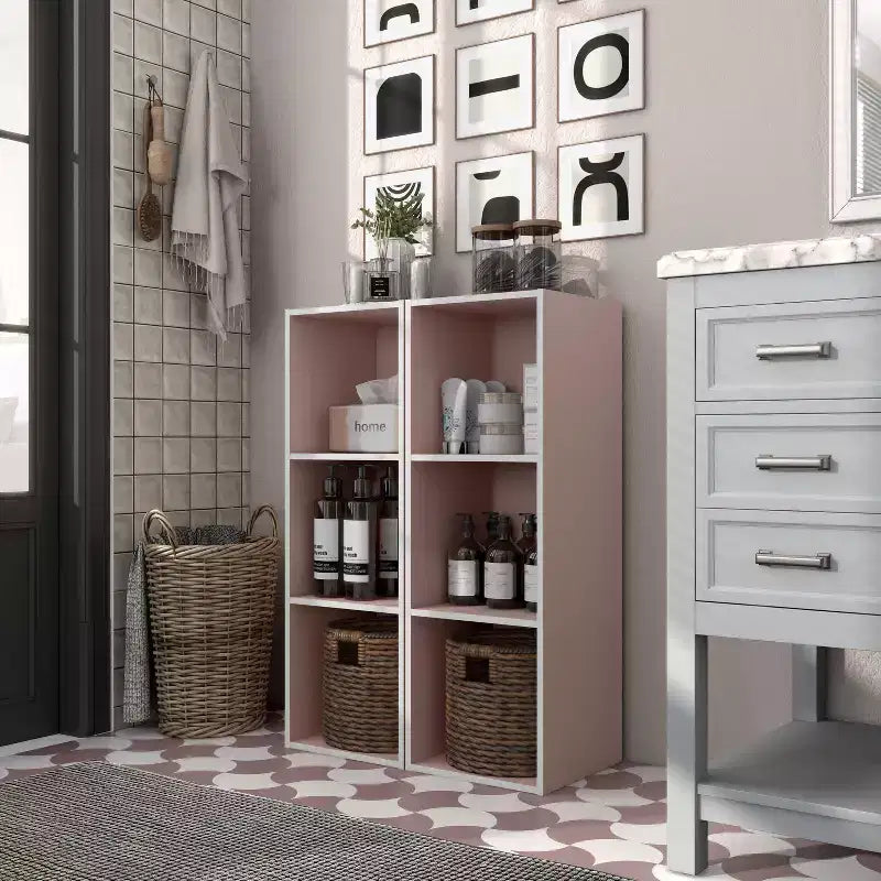 35. 3" Modern 3 Cube Stackable and Modular Bookcase