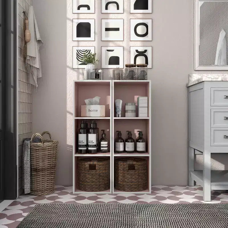 35. 3" Modern 3 Cube Stackable and Modular Bookcase