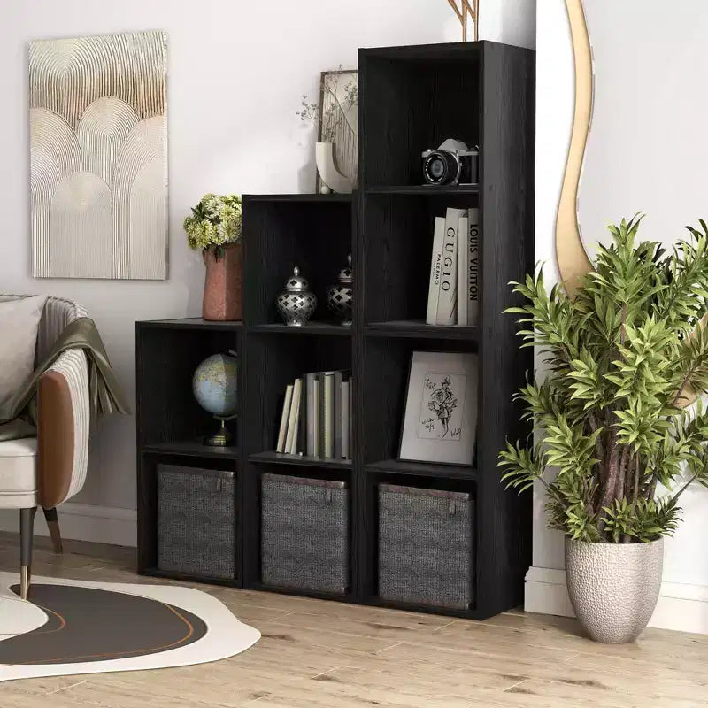 35. 3" Modern 3 Cube Stackable and Modular Bookcase