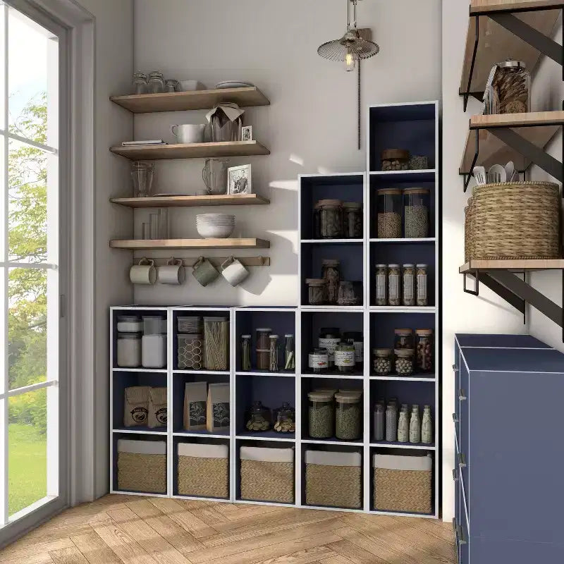 35. 3" Modern 3 Cube Stackable and Modular Bookcase