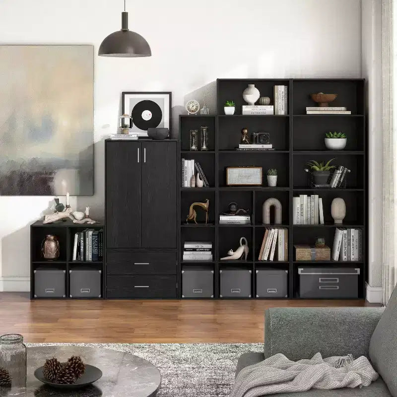 35. 3" Modern 3 Cube Stackable and Modular Bookcase