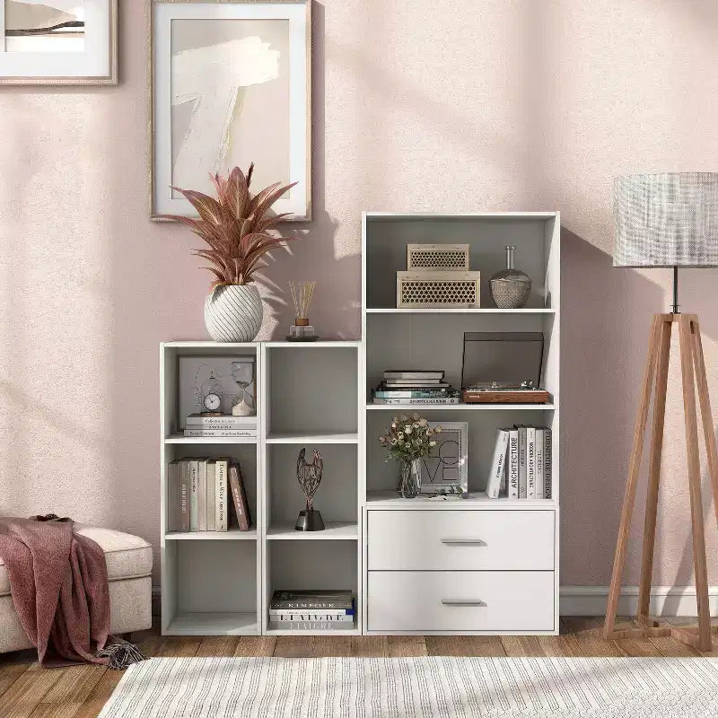 35. 3" Modern 3 Cube Stackable and Modular Bookcase