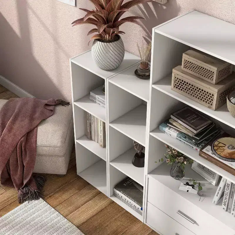 35. 3" Modern 3 Cube Stackable and Modular Bookcase